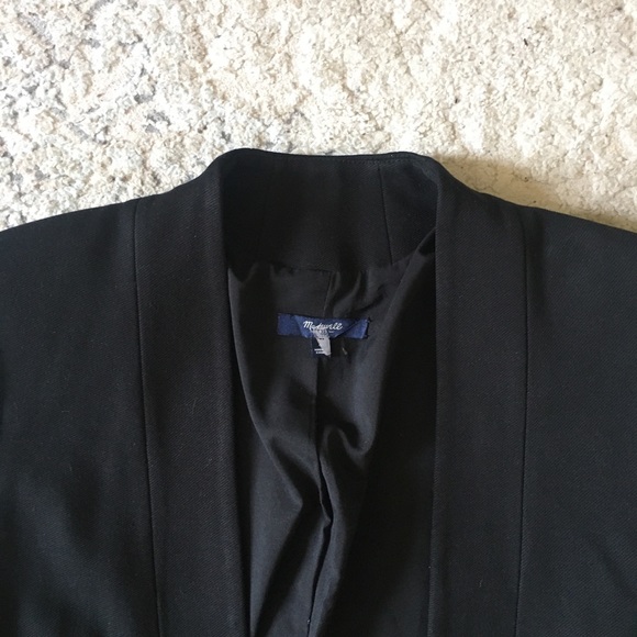 Madewell modern collarless blazer in black - Picture 7 of 8